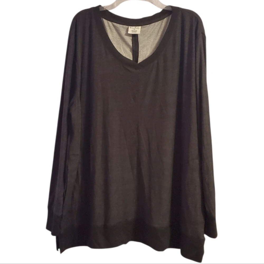 NWOT Wonderly Intimates Women's V-Neck Loungewear Long Sleeve Top 2X